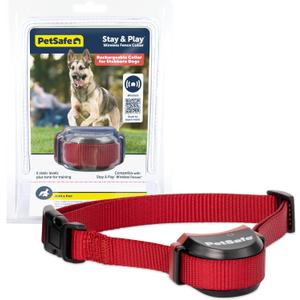 PetSafe Stay & Play Wireless Fence Receive Collar for Stubborn Dogs - Rechargeable & Waterproof Receiver Collar with Quick Charge in 2-3 Hours - for Dogs 5lb+