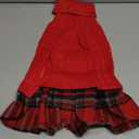 KYEESE Dog Sweater Warm Pullover Pet Coats Thick Dogs Clothes with Bowtie Soft Turtleneck Pet Sweater Dress Stretchy Cat Sweaters Comfy Knitwear Dog Sweaters for Small Dogs Girl, Red, Large