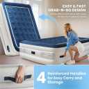 KINGJERRY Air Mattress Queen with Built in Pump, Leak-Tested, 4 Portable Handles, 18" Raised Comfort, Anti-collapse Design, 800lb Support, 3 Mins Inflation, Inflatable Mattress for Home Guest &Camping