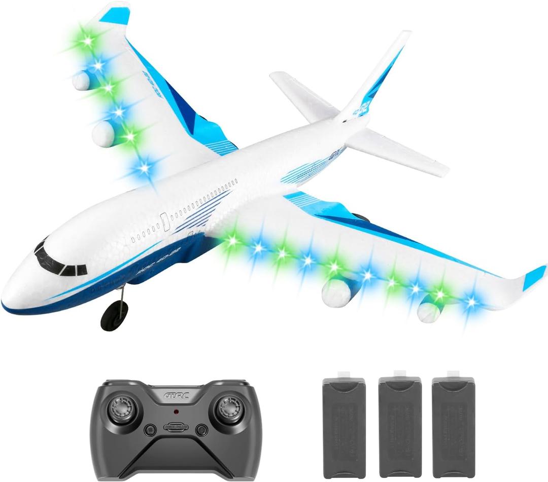 4DRC G2 Foam Remote Control Airplanes RC Planes for Kids Adults, RC Airplane Fighter Jet with 3 Battery for Beginners Adult Light, Airplane Toy Gifts for Kids Boys 3 Battery