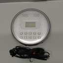 ARAFUNA CD Player Portable, Rechargeable Portable CD Players for Car with Speakers, Anti-Skip Small CD Player with Backlit Button, LCD Display and AUX Cable (Silver)