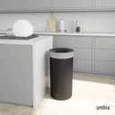 Umbra Vento Kitchen Trash Can Large 16 Gal (62 L) Open Top Garbage Can for Home & Office Modern Clean Design, Black/Nickel