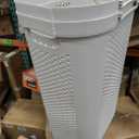 60L Slim Laundry Hamper, Clothes Basket, Lid, Ventilated, Plastic, Set of 2, White