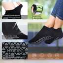 Non Slip Yoga Socks with Grips for Pilates, Ballet, Barre, Barefoot, Hospital Anti Skid Socks for Women and Men (Medium, 6 Pairs-black)