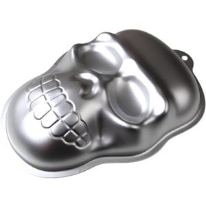 Aluminum 3D Skull Cake Pan Baking Mold, Halloween Cake Baking Pans for Halloween Party Birthday, 10 inch (Skull)