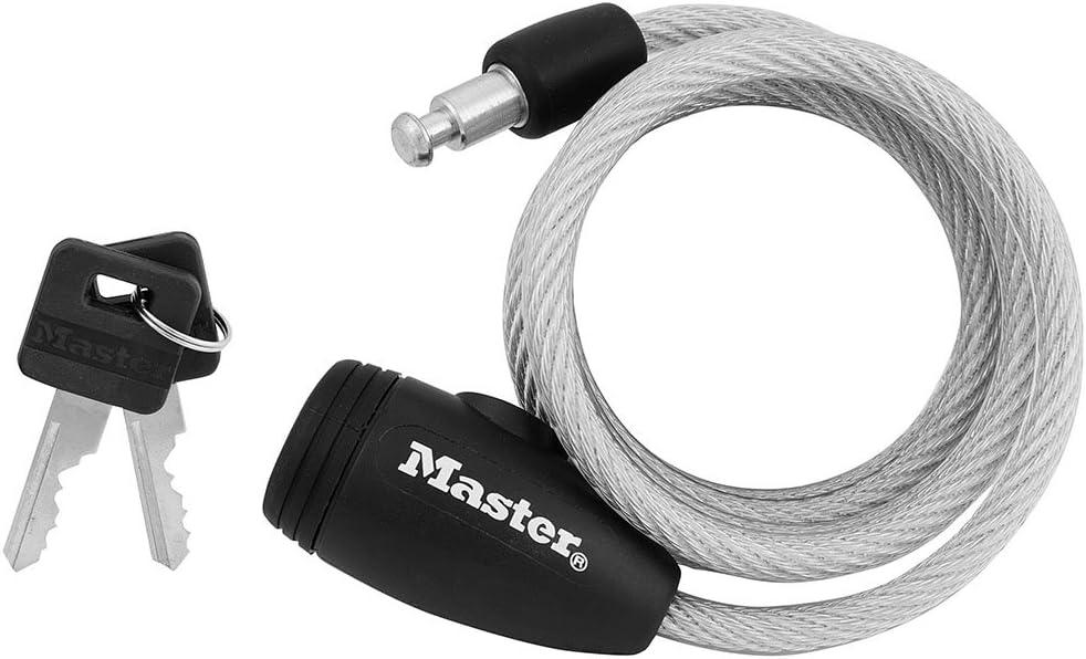 Master Lock 8109D Compact Bike Lock Cable, Silver, 5-Foot X 5/16-inch, Gray Master Lock 8109D Compact Bike Lock Cable, Silver, 5-Foot X 5/16-inch, Gray