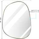 ELEHUME Asymmetrical Mirror for Wall Decor 23"*30", Modern Brass Framed Wall Mirror for Living Room Bathroom Bedroom Entryway ELE-STOU-0064G