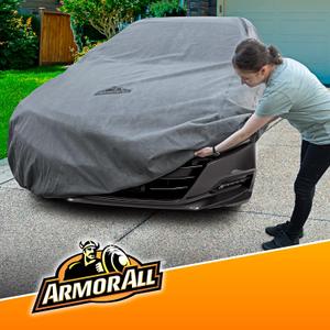 Armor All Heavy Duty Premium All-Weather Car Cover by Season Guard; Max Protection from Sun Rain Wind & Snow for Cars or Sedans from 158" to 175" Total Length; Indoor & Outdoor Use, Grey (1270115SG) (SDN2 Fits Sedan Length up to 175")