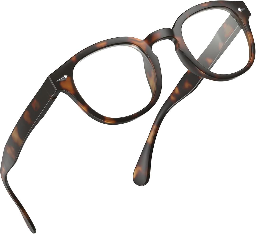 grinderPUNCH Classic Reading Glasses for Women and Men Stylish Lightweight Readers Round Readers for Women and Men (Tortoise, 1, x)