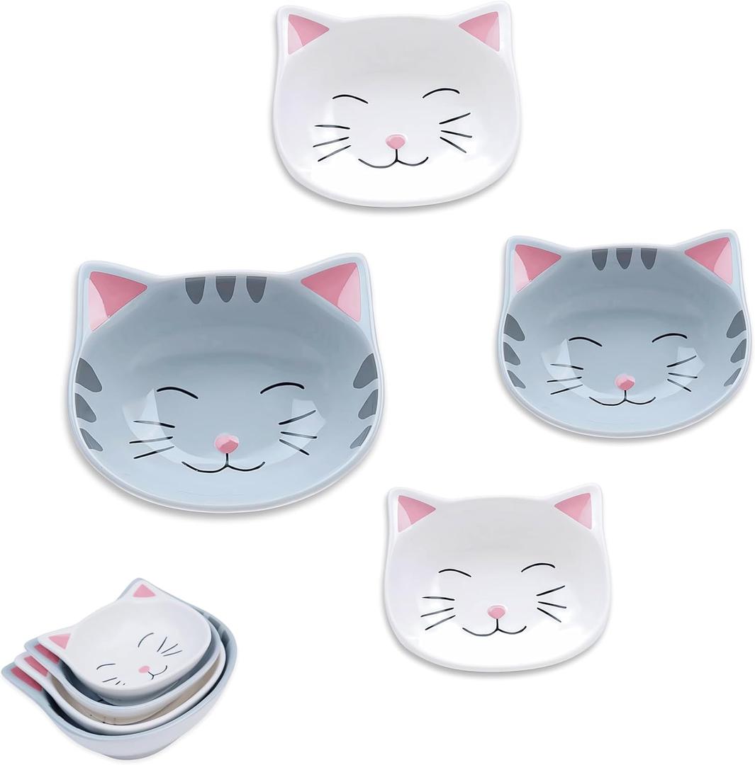 Cat Measuring Cups Set - Novelty Cat Kitchen Accessories & Baking Gifts - Unique Measuring Cups for Stackable & Cute Baking Supplies - Durable, Fun and Decorative Kitty Cup for Cooking (Set of 4)