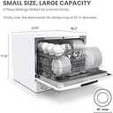 COMFEE Portable Mini Dishwasher, Energy Star, Countertop, 6 Place Settings, with 8 Washing Programs, Speed, Baby-Care, ECO& Glass, Dish Washer for Dorm, RV& Apartment, White