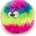 goDog Furballz Squeaky Plush Ball Dog Toy, Chew Guard Technology - Rainbow, Large