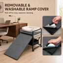 Movable Pet Stairs Ramp with Seat, Dog Chair with Storage for Small Pets
