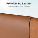 Aothia Faux Leather Desk Mat – Large Mouse Pad, Non-Slip PU Leather Blotter, Waterproof Writing Surface for Office and Home (Brown, 47.2" x 23.6")