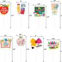 2 x WorldBazaar Teacher Appreciation Cupcake Toppers 24 PCS End of Year Teacher Thank You Cake Topper Decoration Graduation Preschool Kindergarten Party Supplies