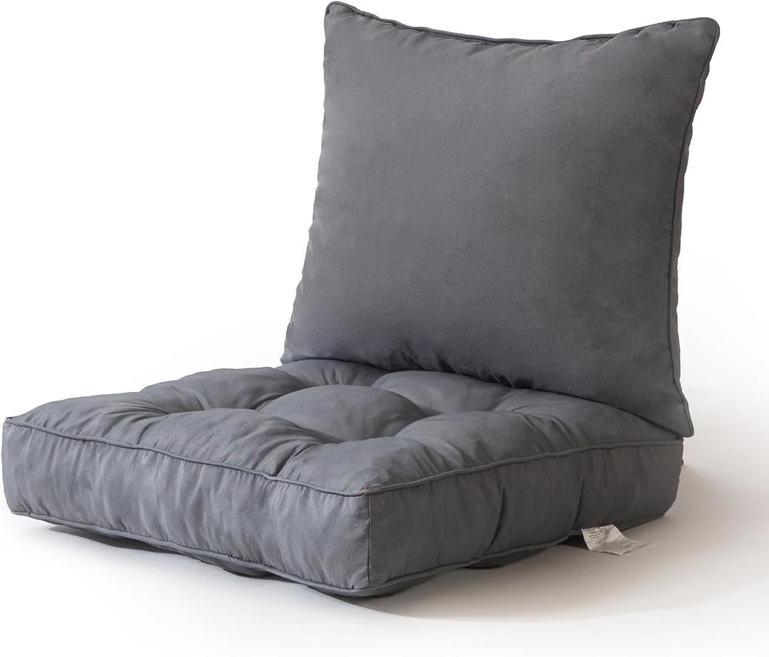 HIGOGOGO 22 x 22 Outdoor Cushions for Patio Furniture, Outdoor Seat Cushions with Resistant Waterproof Cover for Yard Garden, Grey