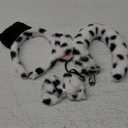 JIALWEN Dalmatian Dog Ears Headband with Tail Bowtie Puppy Animal Costume Set Halloween Party Cosplay Dress Up Accessories for Adults Women