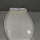 Durable Elongated Toilet Seat with Slow Soft Close - Easy to Install and Clean, Never Loosens - White, Fits Most Elongated Toilets Biscuit