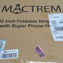 MACTREM 22" Foldable Ring Light with Stand for iPhone ipad, 75" Tripod with Wheels 50W 6500K LED Display/2 USB Ports Large Ringlight Rolling, Tattoo Barber Makeup Studio Video Photography Lighting