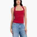 GUESS Women's Eco Sleeveless Halter Shirred Nora Tank, Size M