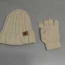 Womens Winter Beanie Warm Hat Touchscreen Gloves Set with Fleece Lined Skull Caps Gifts for Women Men