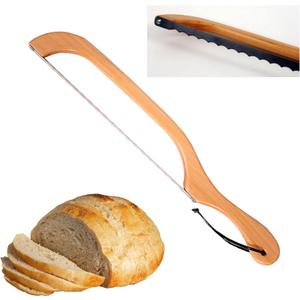 Out of the Woods of Oregon Made in the USA Bow Style Bread and Bagel Slicer Bread Knife for slicing Sourdough, Bagels and more - Natural Alder (RIGHT HANDED)