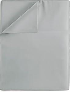 Good Sleep Bedding Flat Twin XL Flat Sheet Only, 100% Egyptian Cotton Flat Sheets, Soft & Breathable Hotel Style Flat Sheets for Twin Size Bed - Light Gray