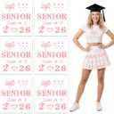 Solsew 6 Sets Class of 2026 Iron on Transfers for Overalls, Senior 2026 Iron on Patches Heat Transfer Stickers for Class Group Graduation Party Bib Pants Jeans Decorations(Pink)