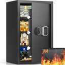 4.0 Cubic Large Home Safe Fireproof Waterproof, Alloy Steel Fireproof Safe Box with Fireproof Bag, 2 Spare Keys and 3 Removable Shelves, Anti-theft Fire Safes for Home Money Documents Valuables