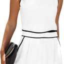 Fessceruna Women's 2 Piece Outfits Sleeveless Crop Zip Back Tank Top and High Waist Shorts Summer Contrast Workout Sets (Large)