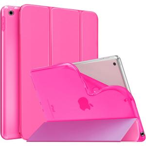 Moko Case for iPad 9th Generation 2021/ iPad 8th Generation 2020/ iPad 7th Generation 2019, Soft Frosted Back Cover Slim Shell Case with Stand for iPad 10.2 inch,Auto Wake/Sleep, Pitaya Red