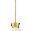 Modern Pendant Light White and Gold, HWH Large Kitchen Island Light Fixtures 16 Inch, 3-Light Hanging Lighting for Dinning Room Schoolhouse, Frosted Striped Glass Shade, 5HZG98MIL-M BG