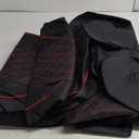 Car Seat Covers Full Set,Breathable and Waterproof Napa Leather Car Seat Cover,Interior Universal Fit for Cars,Sedans,SUVs,Vans,Trucks(Full Seat,Black+Red,N3)