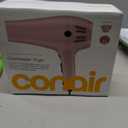 Conair Hair Dryer with Retractable Cord, 1875W Blow Dryer, 3 Heat Settings, 2 Speeds, Blow Dryer with Diffuser and Concentrator Attachments, Ionic + Tourmaline Technology, Matte Light Pink
