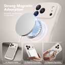 Magnetic for iPhone 17 Pro Case, [Full Camera Protection][Compatible with MagSafe] Cute Wave Frame Silicone Shockproof Protective Phone Case for iPhone 17 Pro 6.3", Stone