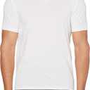 Perry Ellis Men's Pima Cotton Blend V-Neck Short Sleeve Tee Shirt, Bright White, X-Large 