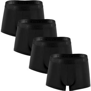 KNITLORD Men's Breathable Underwear Bamboo Viscose Boxer Briefs Short Leg Trunks 3 or 4 Pack (Medium)