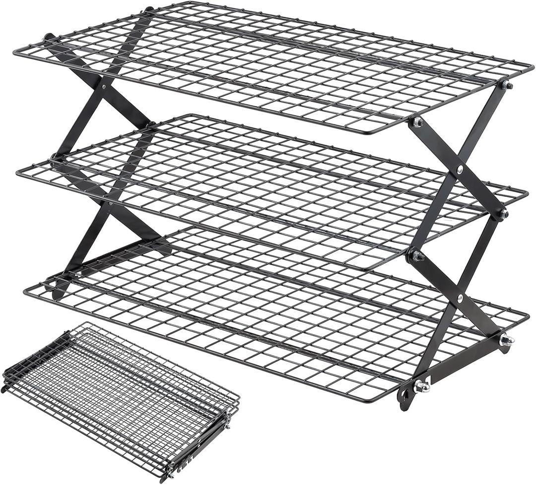 Pleafind 3 Tier Collapsible Cooling Rack - 3 Setting Design, Adjustable  Stackable Baking Rack, 5 Modes Cooling Racks for Cooking and Baking, Roasting  Grilling Gifts for Picnic Party