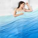 Elegear Cooling Comforter Queen Absorbs Body Heat to Keep Cool, Double-Sided Cooling Blanket for Hot Sleepers Arc-Chill Cool Fabric Q-Max>0.5, Lightweight Summer Comforter Cold Blanket, Gradient Blue