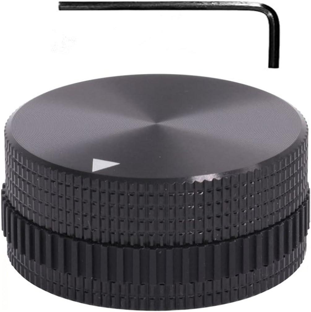 40 x 18mm Aluminum Alloy Potentiometer Control Knob Volume Audio Electric Guitar Bass Screw Type, for 6mm Diameter Shaft (Black)