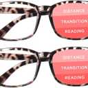SIGVAN Progressive Multifocal Computer Glasses Women Men Blue Light Blocking Reading Glasses Spring Hinge Readers + 2.00
