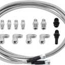 6AN 70" Transmission Fluid Oil Cooler Hose Line kit for GM Chevy Transmission 4L80E TH350 TH400 4L60E 700R4 200-4R TR6060 Ford AOD 4R100 4R70W and C5 Stainless Steel Braided PTFE Hose