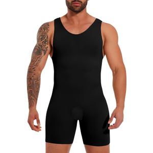 Mens Full Body Shaper Slimming Compression Bodysuit Shapewear Thigh Slimmer Tummy Control Fajas Para Hombres