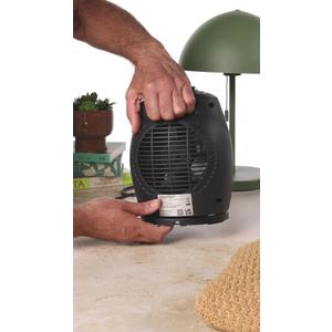 Amazon Basics Oscillating Ceramic Space Heater, Portable Indoor Heating Solution, With Overheat and Tip-Over Protection, Thermostat, 1500W, 7.52"D x 6.34"W x 9.45"H, Black