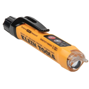 Klein Tools NCVT3P Dual Range Non Contact Voltage Tester, 12 - 1000V AC Pen, Flashlight, Audible and Flashing LED Alarms, Pocket Clip
