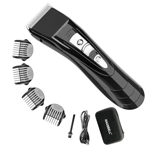 HAUSBELL Cordless Rechargeable Hair Clippers for Men, Women & Kids - Adjustable 4-Position Blade, Beard Trimmer, Professional Home Hair Cutting Kit with Travel Case, Barber Clippers