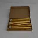Macarrie 24 Pack Flameless Taper LED Candles - 11 Inch Long, Flickering, Battery Operated Fake Candles for Wedding, Christmas (Gold)