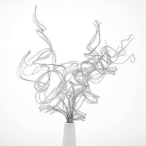 Glitter Curly Ting Ting Branches Christmas Branches Vase Filler Artificial Curly Twigs for Christmas Tree Garland Wreath Decoration, Craft Vases Home Garden Decoration (Silver, 36 Pieces)