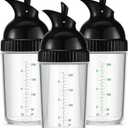 Lallisa 3 Pcs Salad Dressing Shaker 7 oz Salad Dressing Dispenser Mixer Shaker for Soy Sauce Vinaigrette Kitchen Spice Oil Vinegar Container (Black)