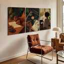3 x XLYFVLGF 3Pcs Black Women Canvas Wall Art African American Pictures Wall Decor Black Girl Painting Fashion Abstract Prints for Bedroom Bathroom Living Room Home Decoration 16x24in, 24L"x16W"-Canvas